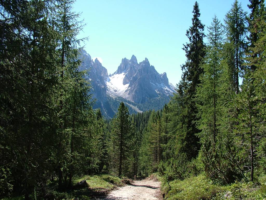 Der Blick nach Osten zum Cime Ciadin di Misurina [2674m].
